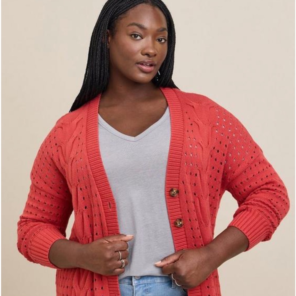 Cable Boyfriend Cardigan Sweater